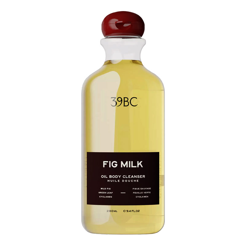 Bottle of 39BC Fig Milk Oil Body Cleanser on a white background