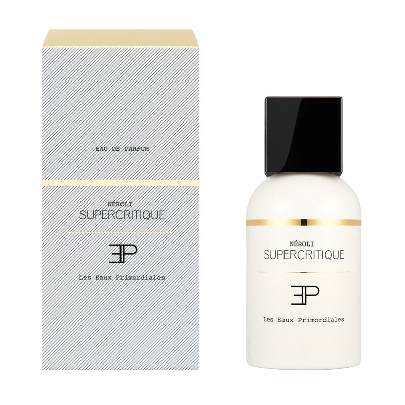 3.4oz Perfume bottle and packaging of Neroli Supercritique on a white background