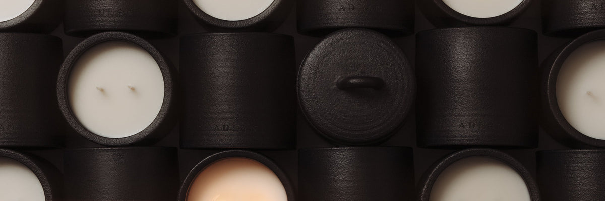A selection of Adlan candles shot from top at Aedes Perfumery