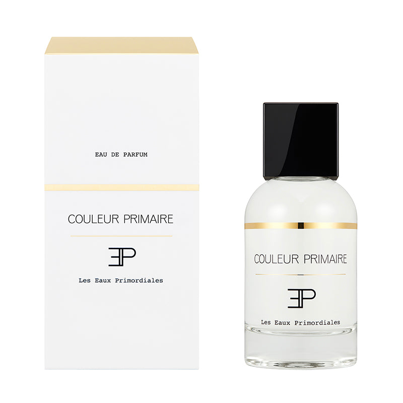 Couleur Primaire perfume bottle and packaging on a white background 100ml 