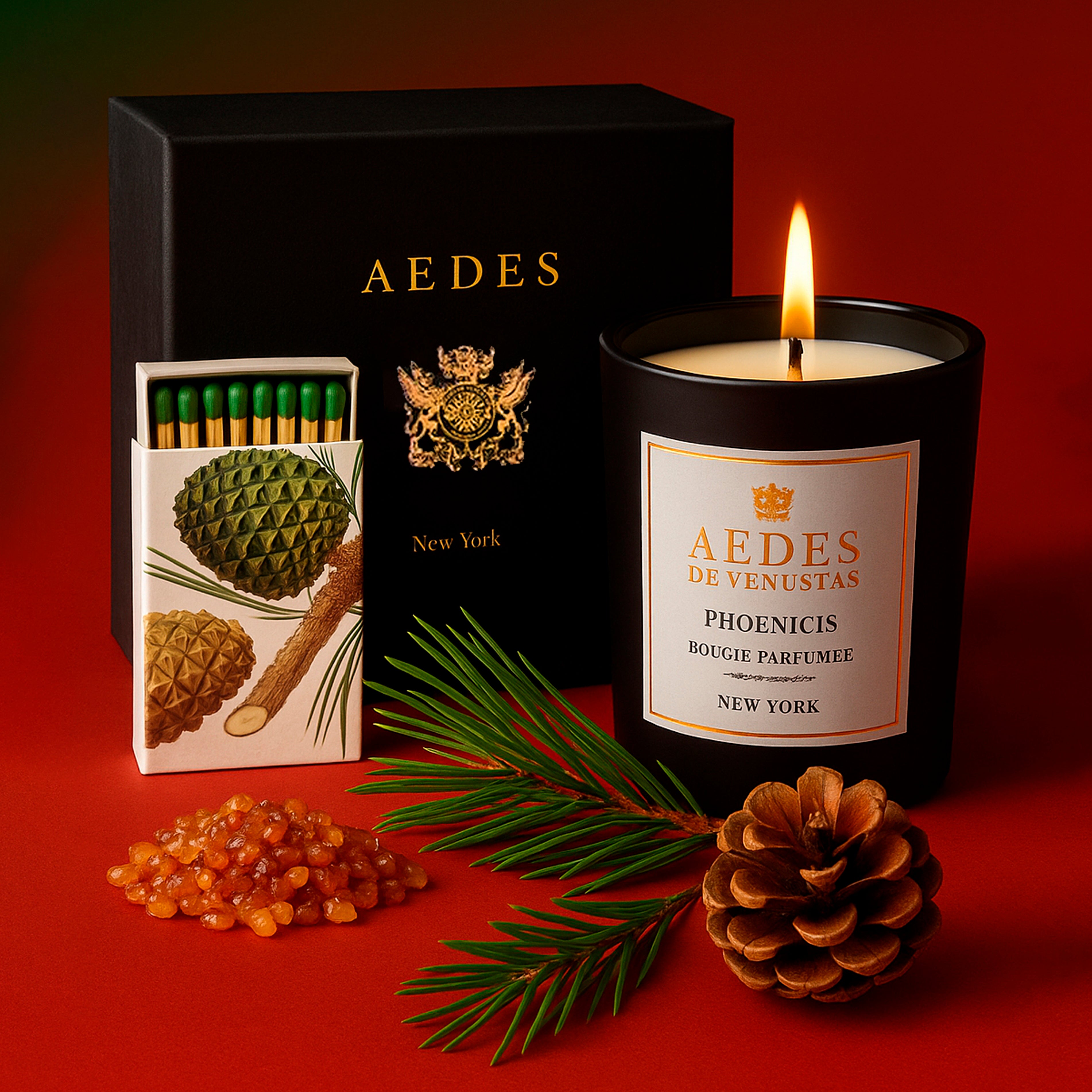 Aedes Gift Box: Phoenicis Candle & Pine Matches