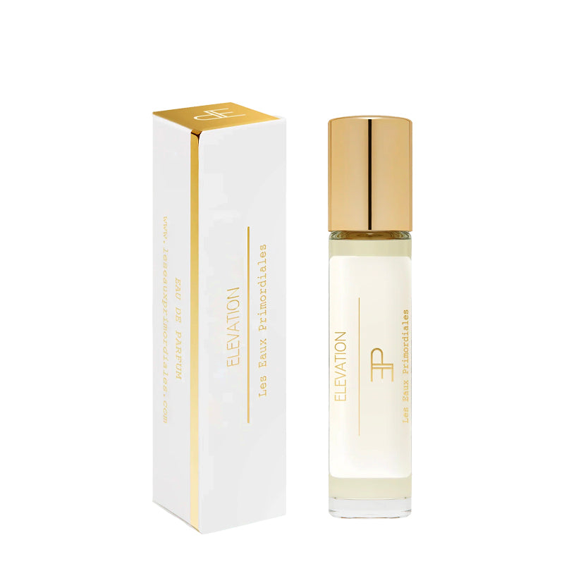travel size Perfume bottle and packaging with 'Elevation' branding on a white background