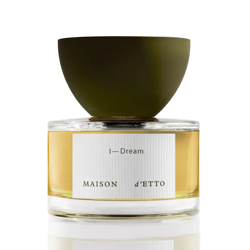 Perfume bottle labeled 'I-Dream' by Maison d'Etto on a white background