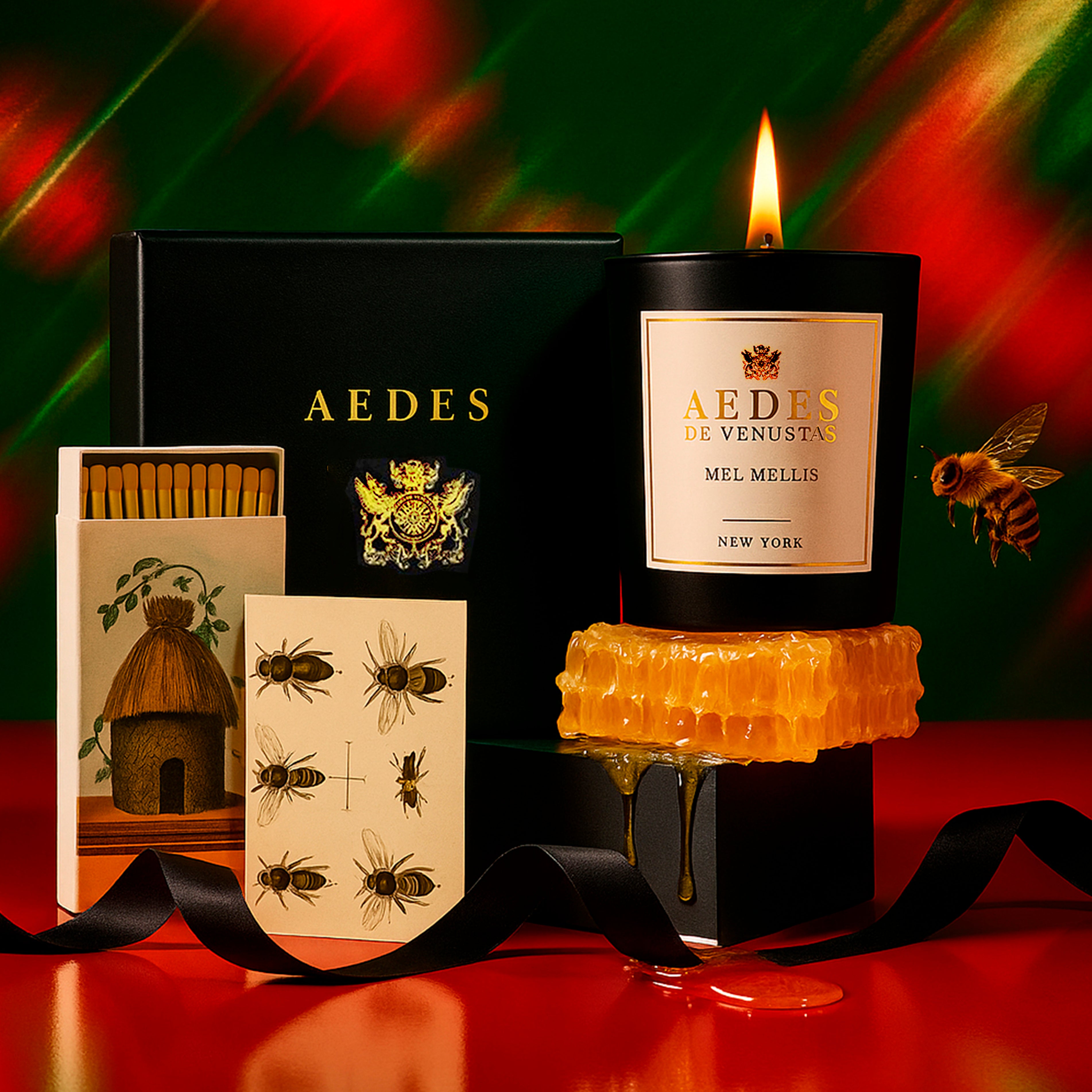 Aedes Gift Box: Mel Mellis Candle & Bee-Motif Matches