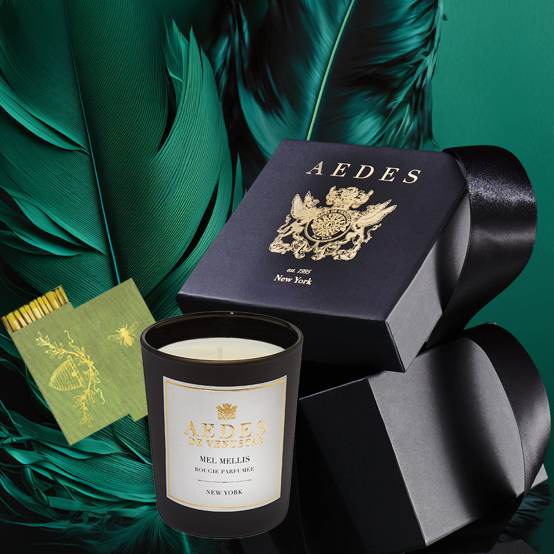 Aedes Gift Box Set | Mel Mellis Candle & Matches | Aedes.com