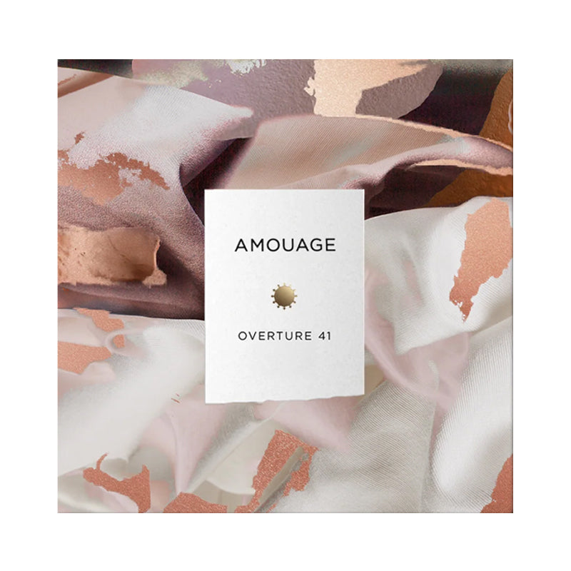 Overture 41 - Extrait de Parfum | Amouage | Square Box container with a artful motif reading Amouage Overture 41