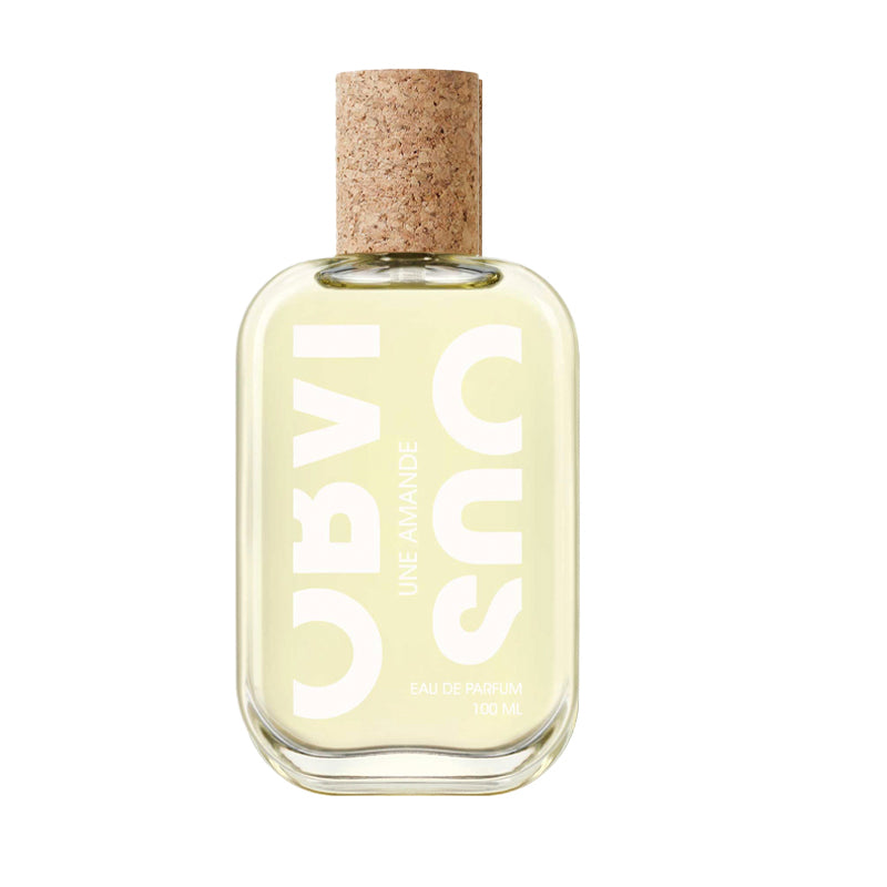 Flacon by Obvious, clear glass with cork cap.Une Amande Eau de Parfum 100ml