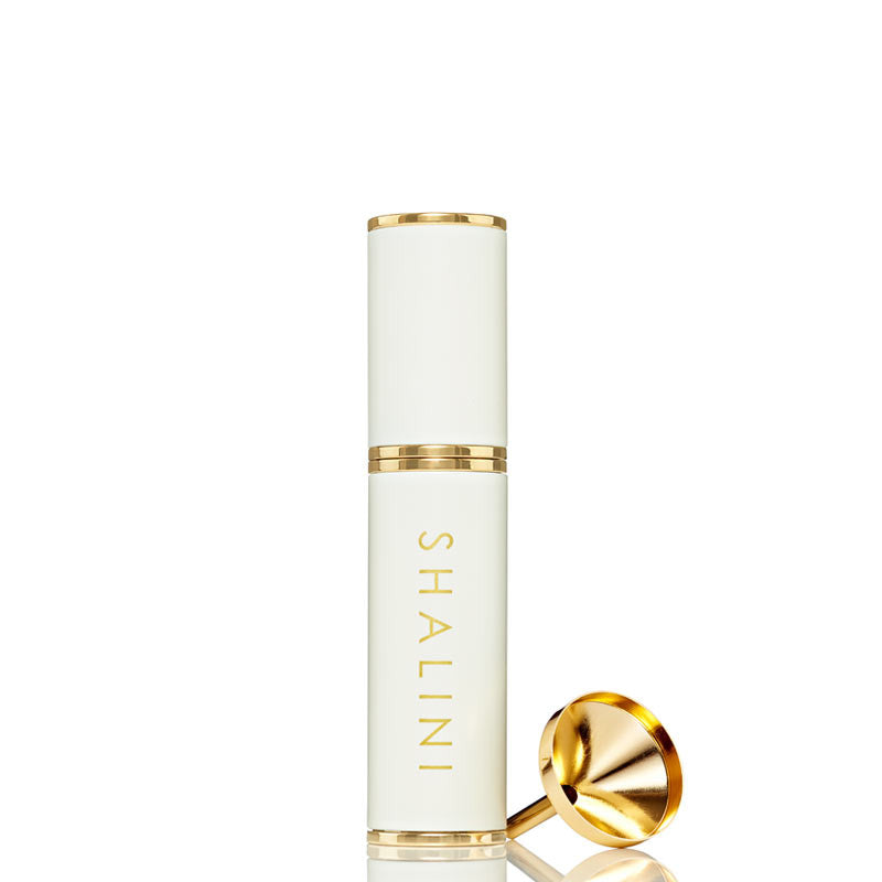 Shalini - White Laquer and Gold Refillable Purse Spray 12.5ml